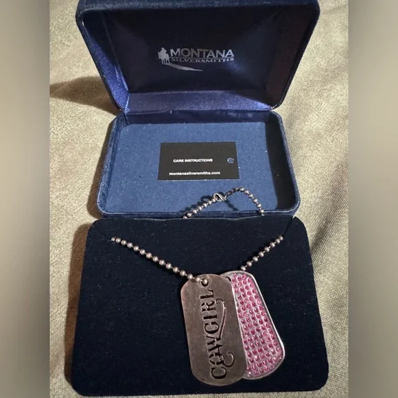 Montana Silversmiths Pink and Silver Cowgirl Tags - Picture 3 of 7